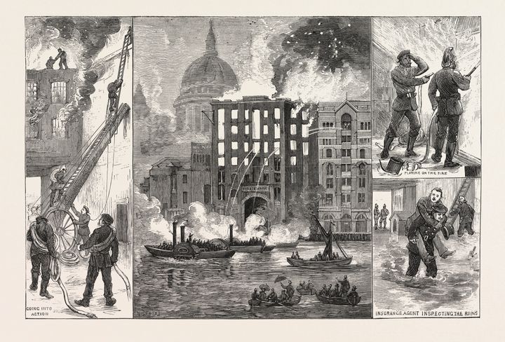 <strong>The destruction of Brooks's Wharf, Upper Thames Street </strong>