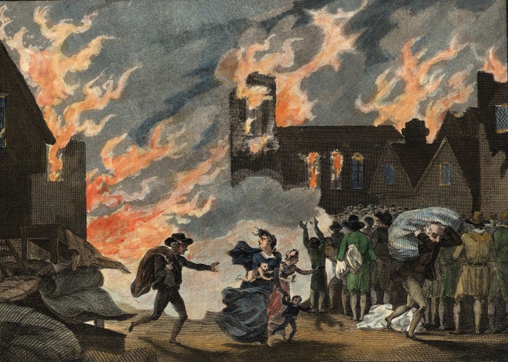 Fleeing the Great Fire of London