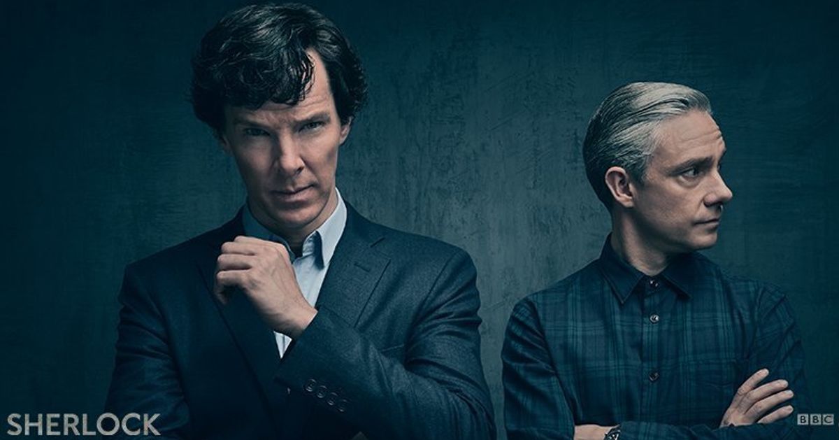 ‘sherlock Series 4 Benedict Cumberbatch And Martin Freeman Reunite In First Official Photo 