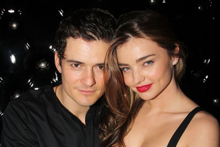 Orlando Bloom and then-wife Miranda Kerr attend the after party for the Broadway opening night of "Shakespeare's Romeo And Juliet" at The Edison Ballroom on Sept. 19, 2013, in New York City.
