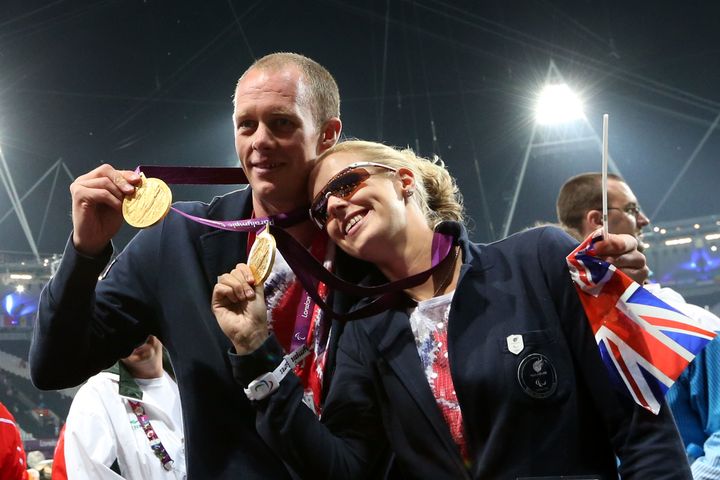 Gold medallist rowers David Smith and Naomi Riches at the London 2012 Paralympic Games.