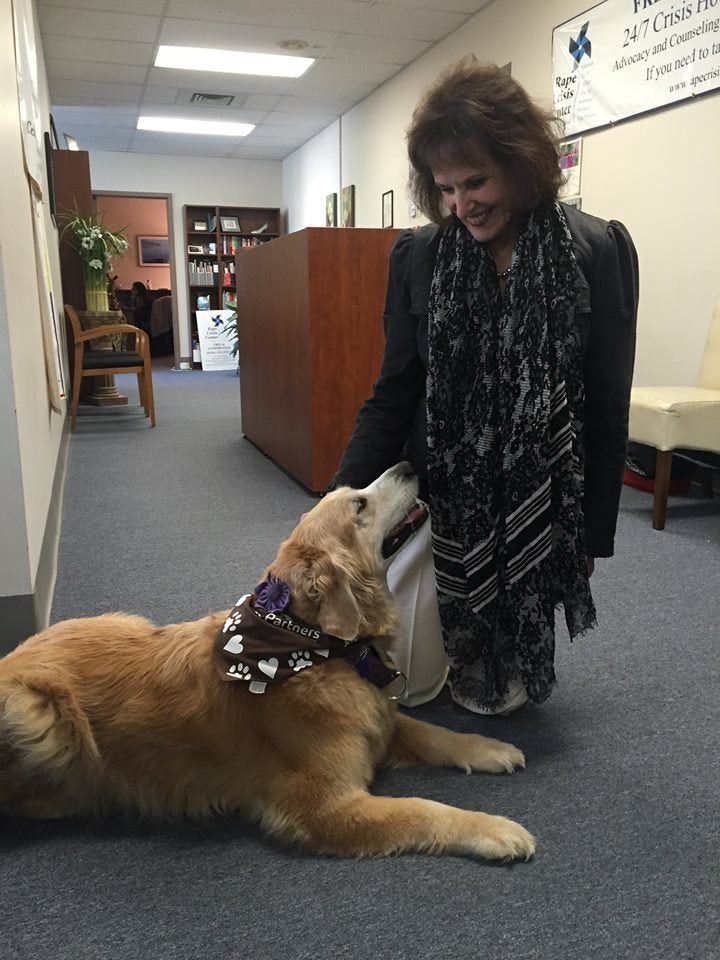 Lily with Peggy Pisano, her handler. 