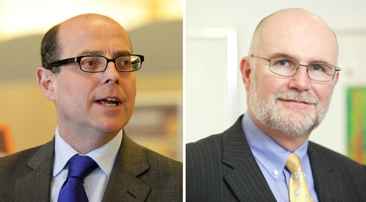 <strong>Nick Robinson, left, skewered Dr Mark Porter, right, over support levels for junior doctors</strong>