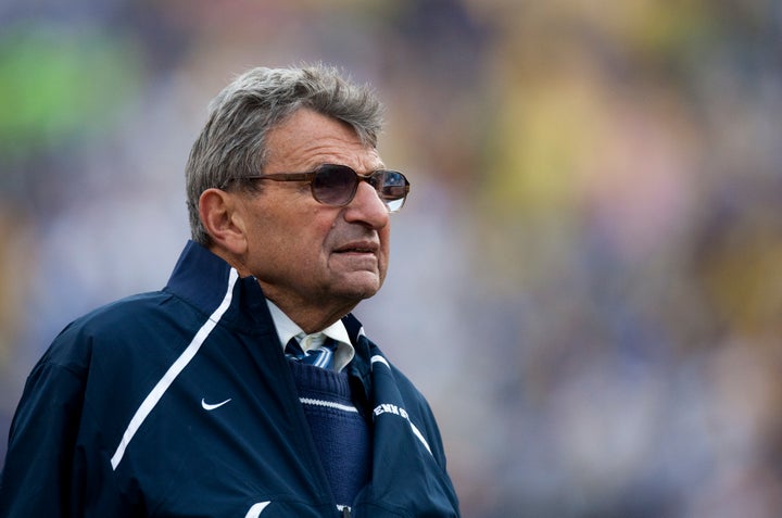 Penn State head coach Joe Paterno watches his team in Orlando, Florida, in 2010. He died in 2012.