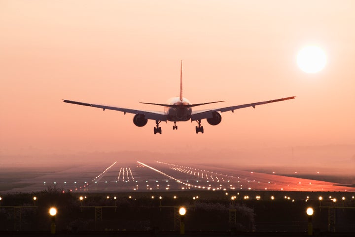 A passenger jet taking off from Gatwick Airport was involved in a near miss with a preceding aircraft (stock image)