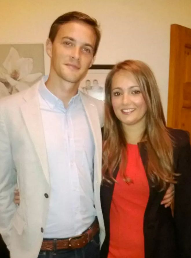 Trevor Timon has been charged with the murder of Oliver Dearlove, pictured with his girlfriend Claire.