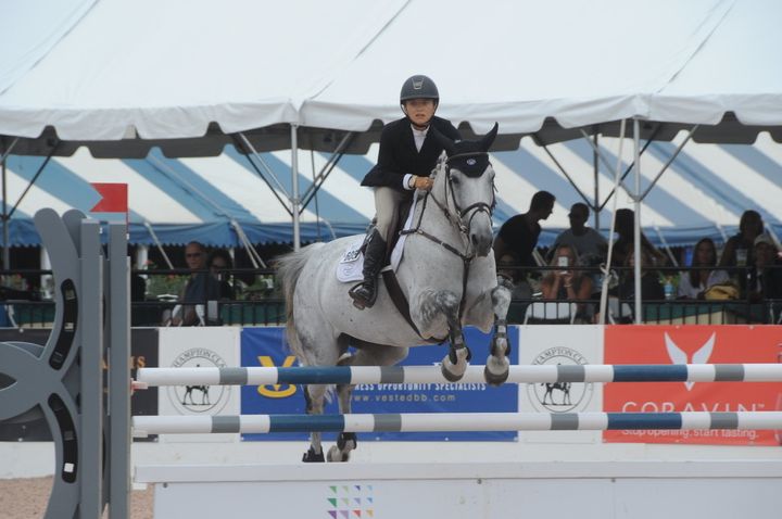 Mary-Kate Olsen competes at the Hampton Classic Horse Show on Tuesday. 