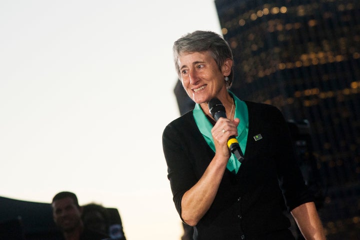 U.S. Secretary of the Interior Sally Jewell attends the 100th Birthday Of The National Park Service at Brooklyn Bridge Park on August 22, 2016 in New York City.