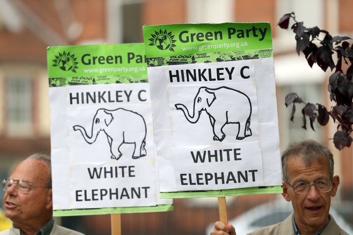 <strong>Protesters against the planned nuclear power station.</strong>