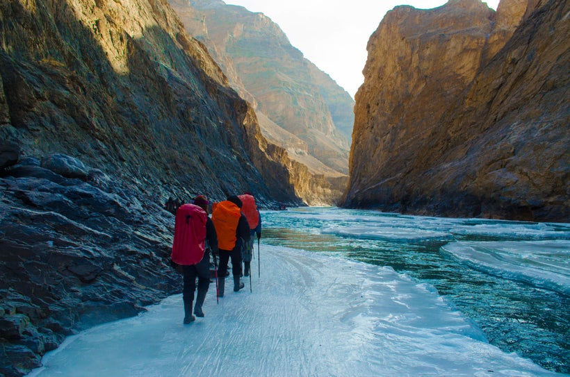 The edge of heaven. Carefully treading through paths of ice to avoid the frozen death