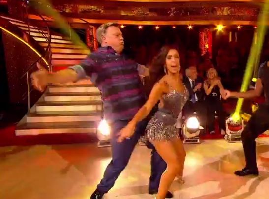 Ed Balls showcasing his finest dancing moves with partner Katya Jones
