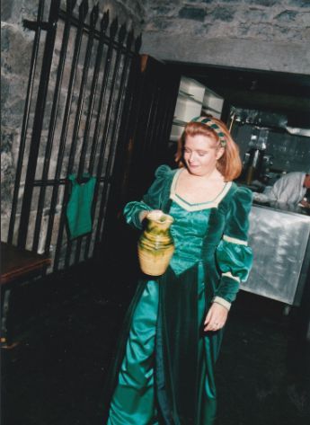 Valerie about to perform the Soup Speech circa 1994 - Knappogue Castle