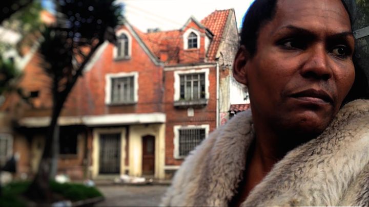 A still from the documentary "Diana de Santa Fe": Diana Navarra Sanjuán in her neighborhood in Bogotá