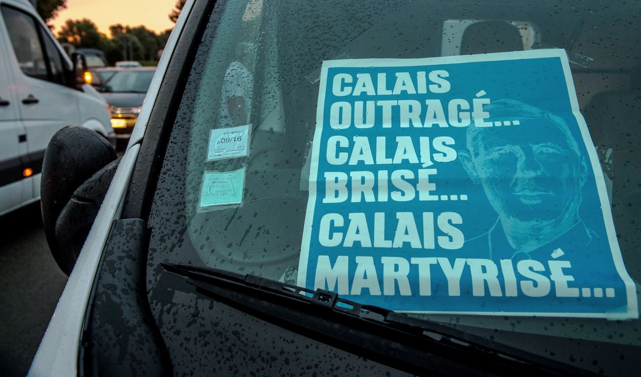 Snail pace: 'Calais outraged, Calais broken, Calais martyred.'