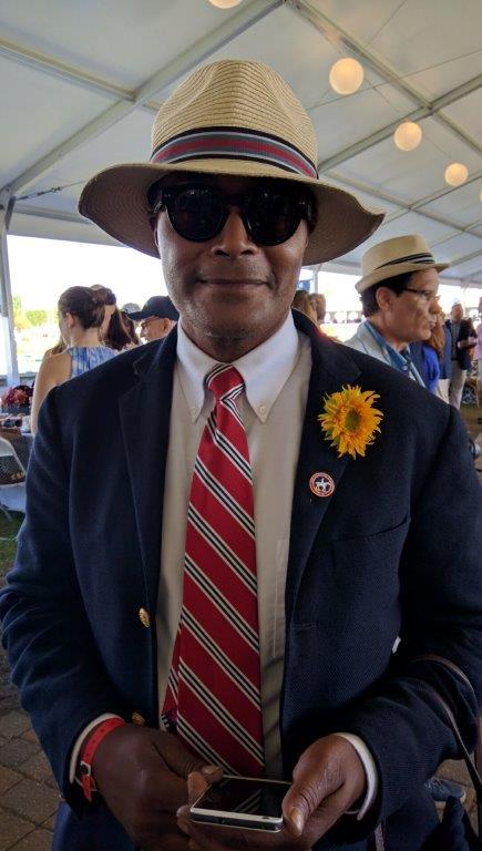 Another fedora and blossom lapel