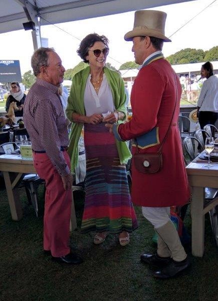 Ringmaster Alan Keeley greets Mayor Michael Bloomberg and Diana Taylor at the Sunday luncheon. 