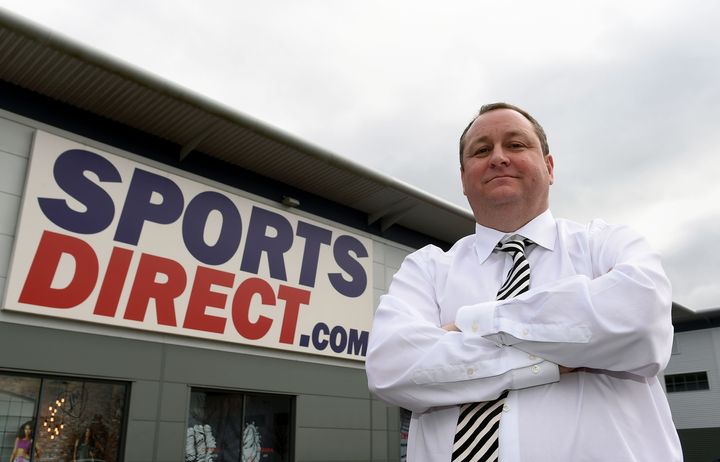 <strong>Sports Direct founder Mike Ashley outside the Sports Direct headquarters in Shirebrook, Derbyshire.</strong>