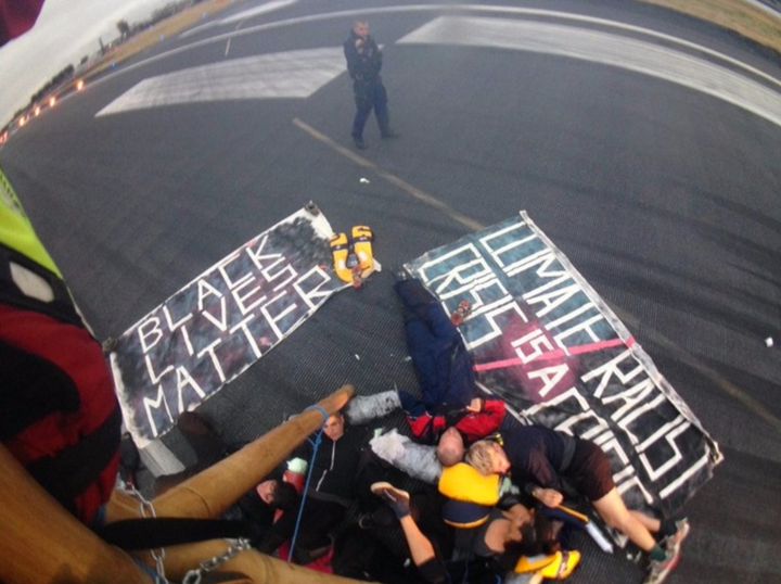 <strong>Black Lives Matter posted a picture from the tarmac</strong>