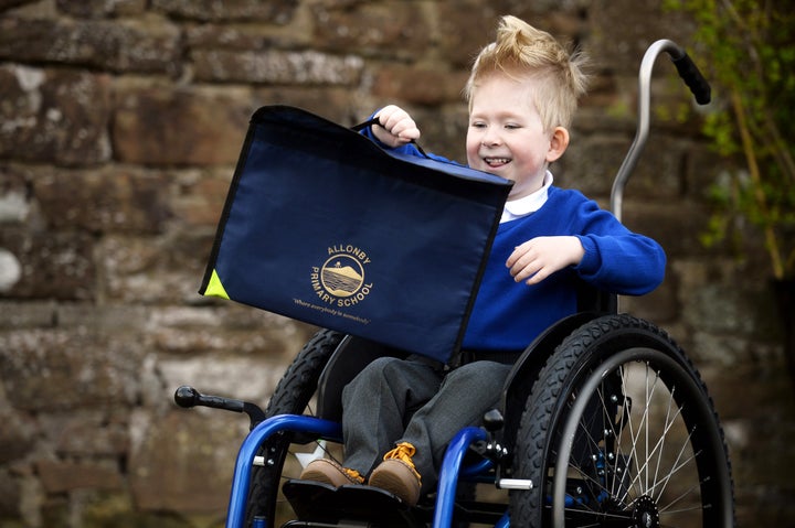 Noah Wall, 4, from Abbeytown near Wigton is starting school.