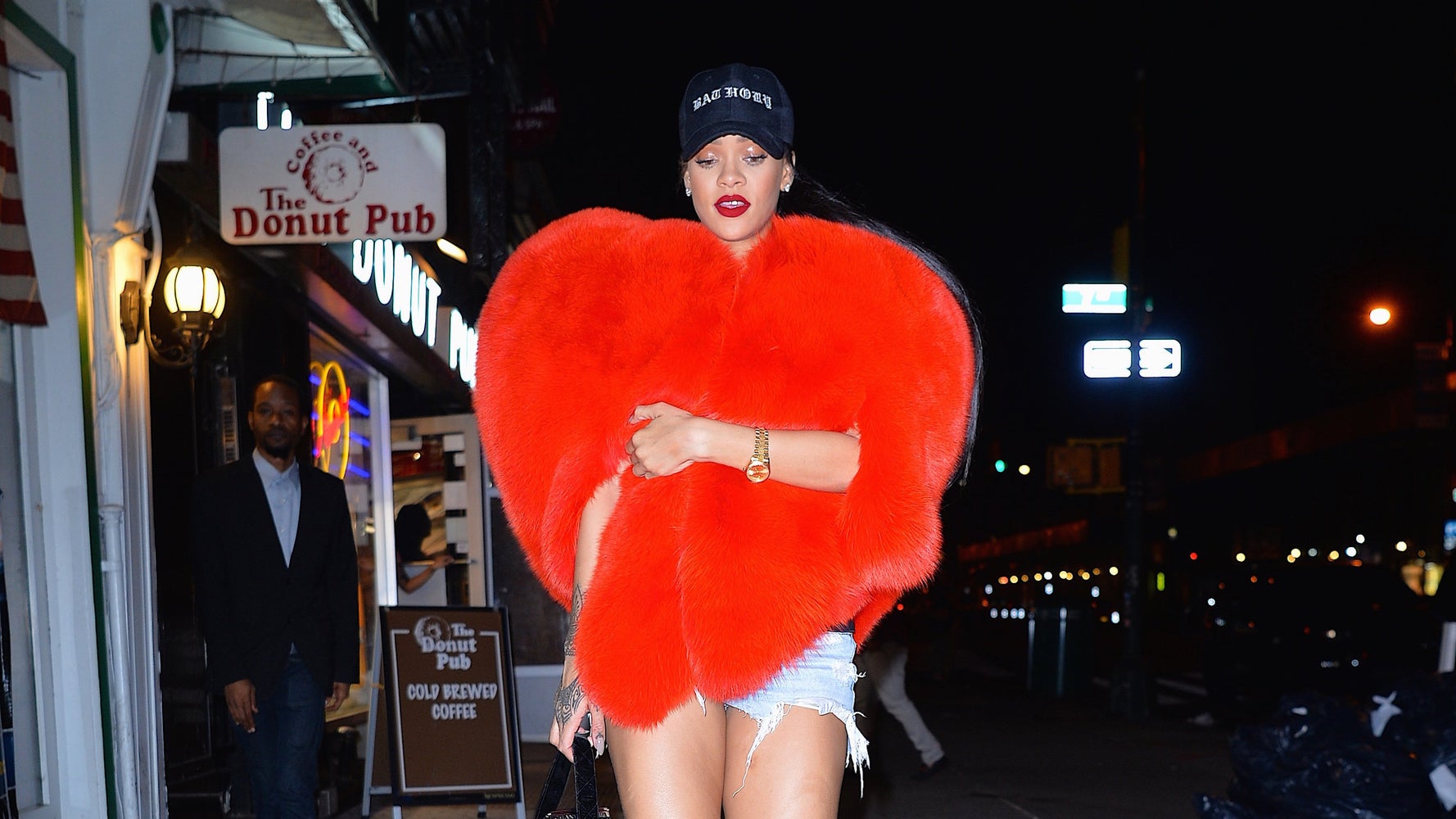 Rihanna Declares Her Love For New York With Giant Heart Shaped Fur Coat HuffPost Life