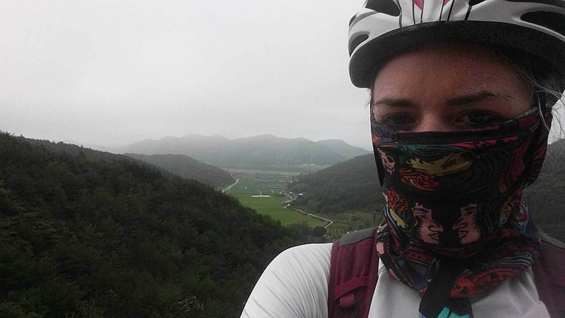 Not sure if that is sweat or tears from what could only be half way up the mountain.