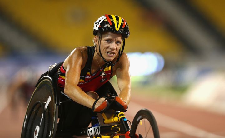 Marieke Vervoort won a gold medal in the 100m sprint and silver in 200m in the T52 class in the London 2012 Olympics 