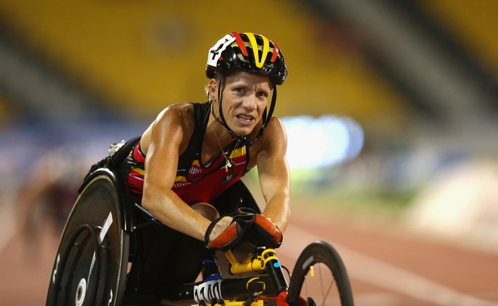 <strong>Marieke Vervoort won a gold medal in the 100m sprint and silver in 200m in the T52 class in the London 2012 Olympics </strong>