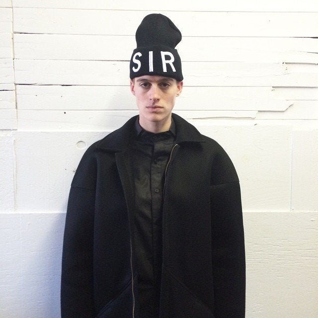 Model Rain Dove wears Sir New York.