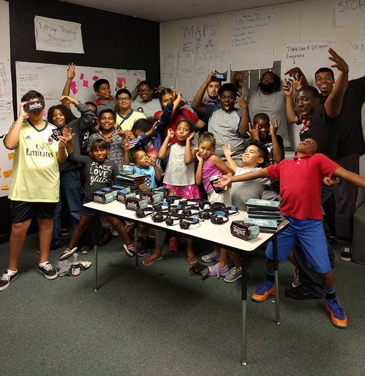 VR camp students iterating at "The Dream Palace." 