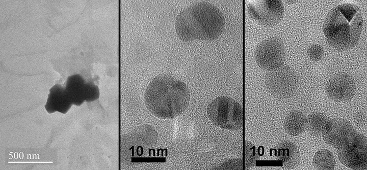 From left to right, the endogenous magnetite in the brain, the magnetites in the air and the magnetite pollution particles in the brain.