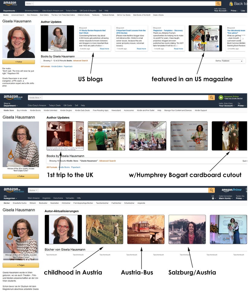 Gisela Hausmann's author profiles on Amazon