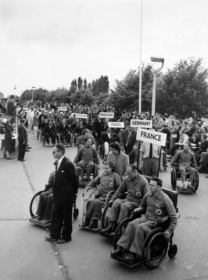 Teams assemble to compete in the Stoke Mandeville Games.