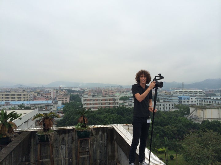 Filmmaker Andrew Morgan in Shenzhen, China, during the production of "The True Cost" in summer 2014.