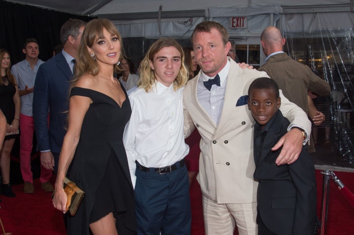 Guy with his two sons and wife, Jacqui Ainsley, in 2015