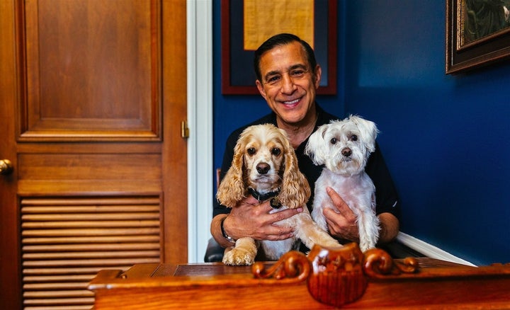 Truman, left, and Heidi with Rep. Darrell Issa (R-Calif.)