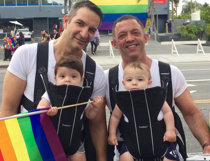 Me and My Husband Alex with our sons at 2016 WeHo Pride