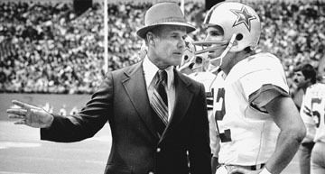 Roger Staubach, who served in the US Navy and deployed to Vietnam, was coached in his transition to professional football and an MVP career by Tom Landry.