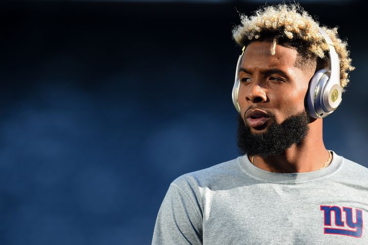 Odell Beckham Jr. warms up before a game in Aug. 2016. 