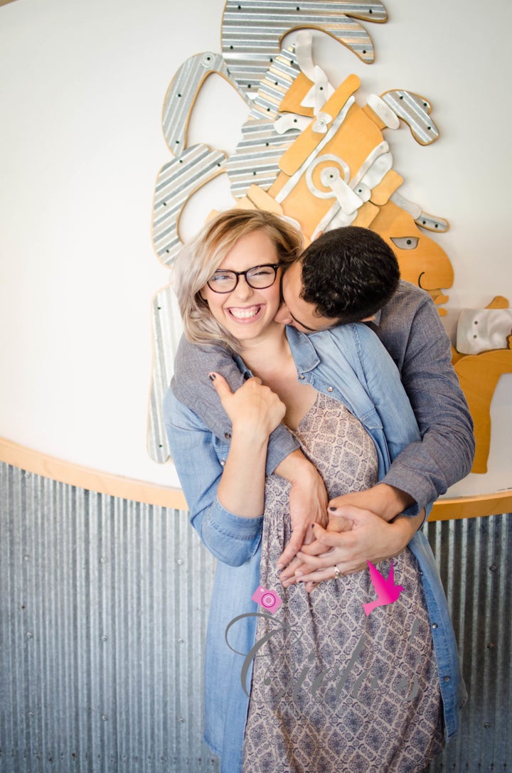 Angela Gallo and Manuel Rosario took their engagement photos at Chipotle, which was also the location of their first date. 