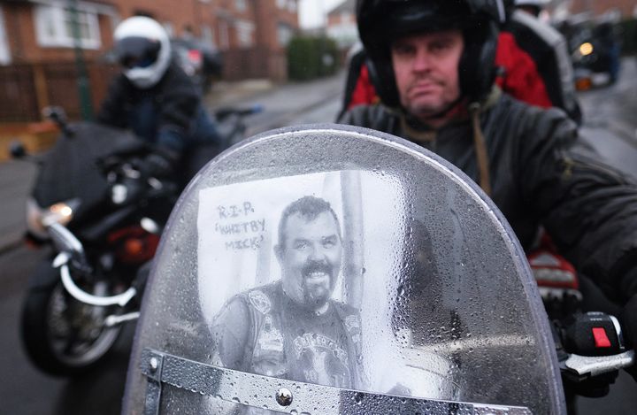 Hundreds of bikers attended the funeral of Michael Collings, known as Whitby Mick, in March