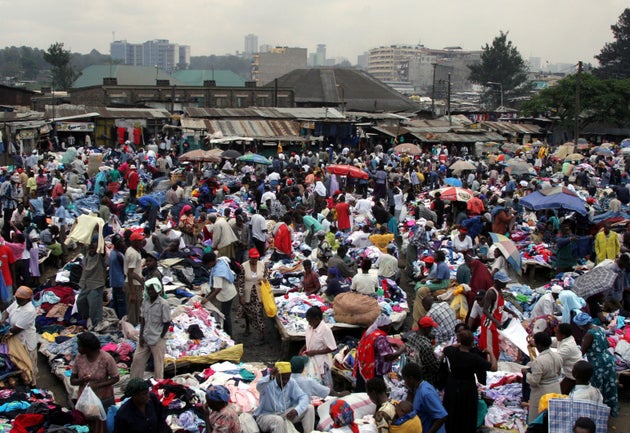 Kenyans pick through secondhand clothes at the vast Gikomba street