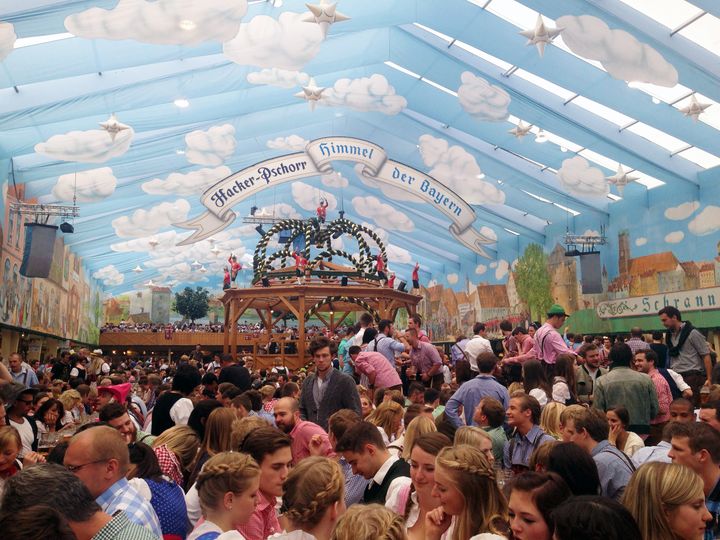 Hacker-Pschorr Oktoberfest tent known as Himmel der Bayern or Heaven of the Bavarians