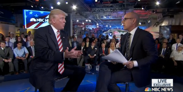 Matt Lauer is the latest reporter to let Donald Trump get away with claiming he has always been opposed to invading Iraq. 