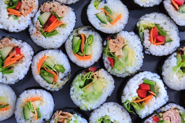 Seaweed is a feature of many cuisines, including Japanese, Korean, Chinese, Irish and Welsh. Here, it's used as a sushi