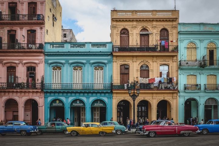 Havana, Cuba's colourful colonial capital is famous for its many photogenic vintage American cars.