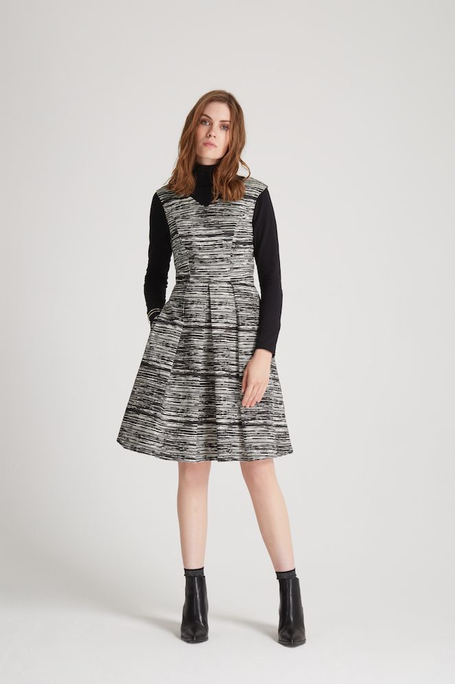 People Tree Abby Flared Dress (£95) and May Turtleneck Top (£25)