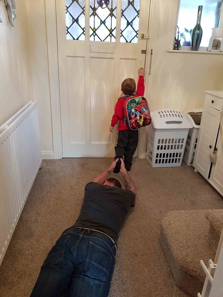 “My son’s first day at school today. I handled it really well....”
