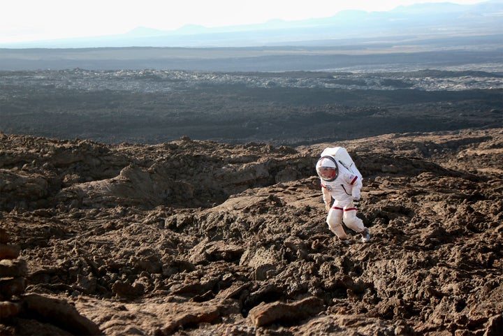 Six crew members recently spent a year on simulated Mars, a mission that included wearing space suits each time they left the house.