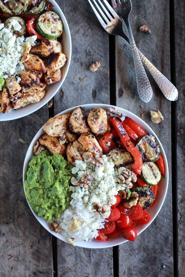 California chicken, veggie, avocado and rice bowl.