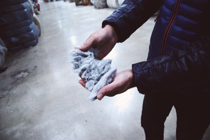 Fibers made from denim.